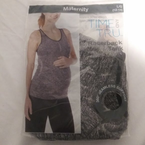 Time and Tru women's size L (12-14)  gray maternity raceback tank - Picture 1 of 4
